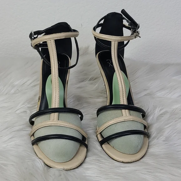 High Heel Sandals Size 9 Nude Black Strappy Classic Everyday Neutral Summer Cute - Picture 4 of 8